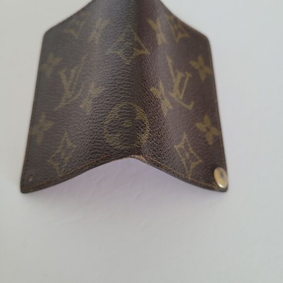 Louis Vuitton LV Mini Brown Folding Monogram Leather Card Wallet Small Damaged - Picture 7 of 10